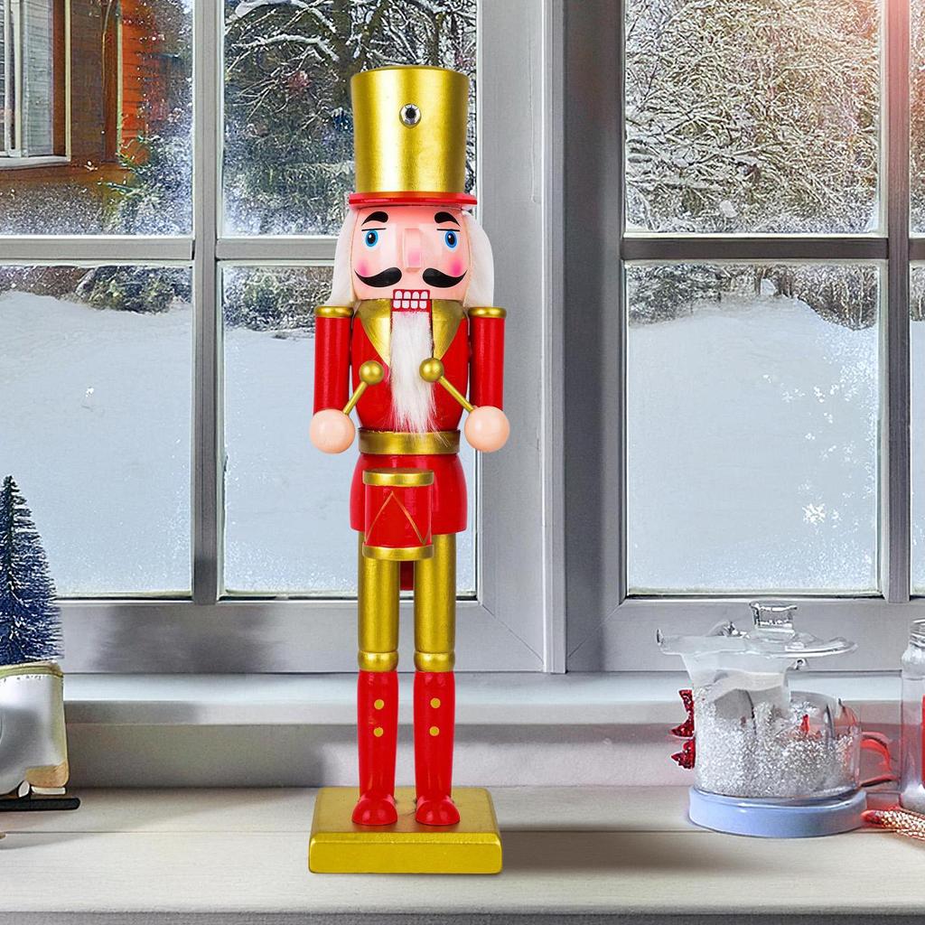Traditional Wooden Nutcracker Nutcracker Christmas Decor Collectible Festive Decor For Fireplace Counter Countertop Party