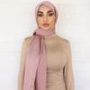 New Arrivals Crinkle Plain Color Satin Crepe Scarf Shawl Wrap Muslim Women Pleated Stain Silk Hijabs