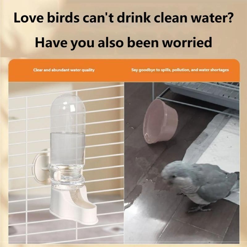 2PCS Automatic Bird Water Dispenser Gravities Water Bottle for Parrots and Small Bird Hanging Design Easy Installation