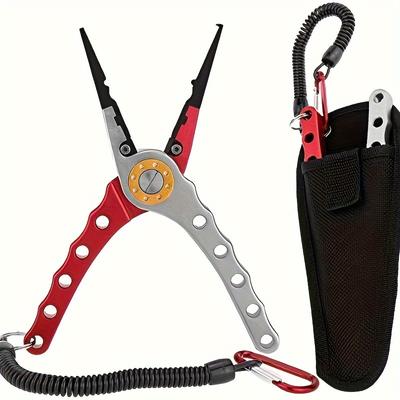 Multifunktionale Angelzange für Outdoor-Enthusiasten mit Aufbewahrungstasche, tragbarer Open-Loop-Cutter mit Lanyard, Angelwerkzeug, selbstsichernd optional