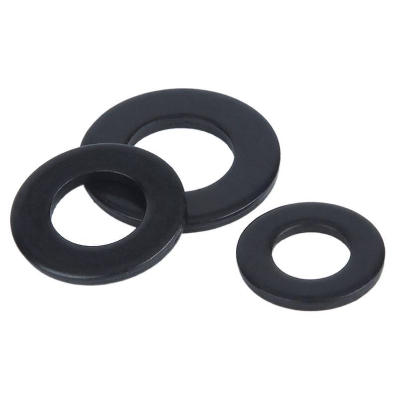 PA66 Nylon Wear-Resistant Flat Insulation Washer, Black & White, Round, Sizes M2-M24