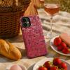 Deep red glass printed pattern phone case suitable for iPhone 17 16 15 14 13 12 11 Pro/Max/Plus anti drop 2-in-1 back cover