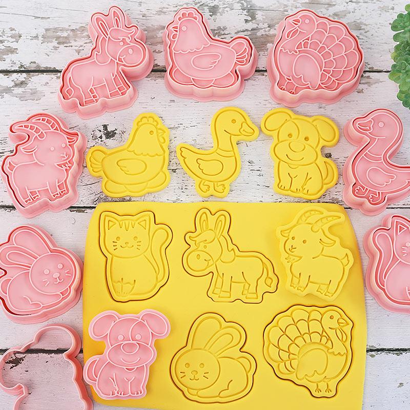 8Pcs Biscuit Mold Cookie Cutters Stamp Press Fondant Sugar Craft Baking Tools
