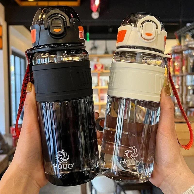 Reise 1L Wasserflasche für Sport Plastikwasserbecher für Mädchen Jungen Schule Tragbar 1 Liter 750ml Wasserkessel Fitnessstudio Trinkgeschirr