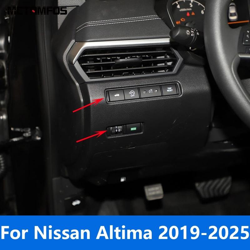 For Nissan Altima -2024 2025 Matte Head Light Lamp Adjustment Switch Cover Trim Sticker Interior Accessories Car Styling ABS Matte Plastic