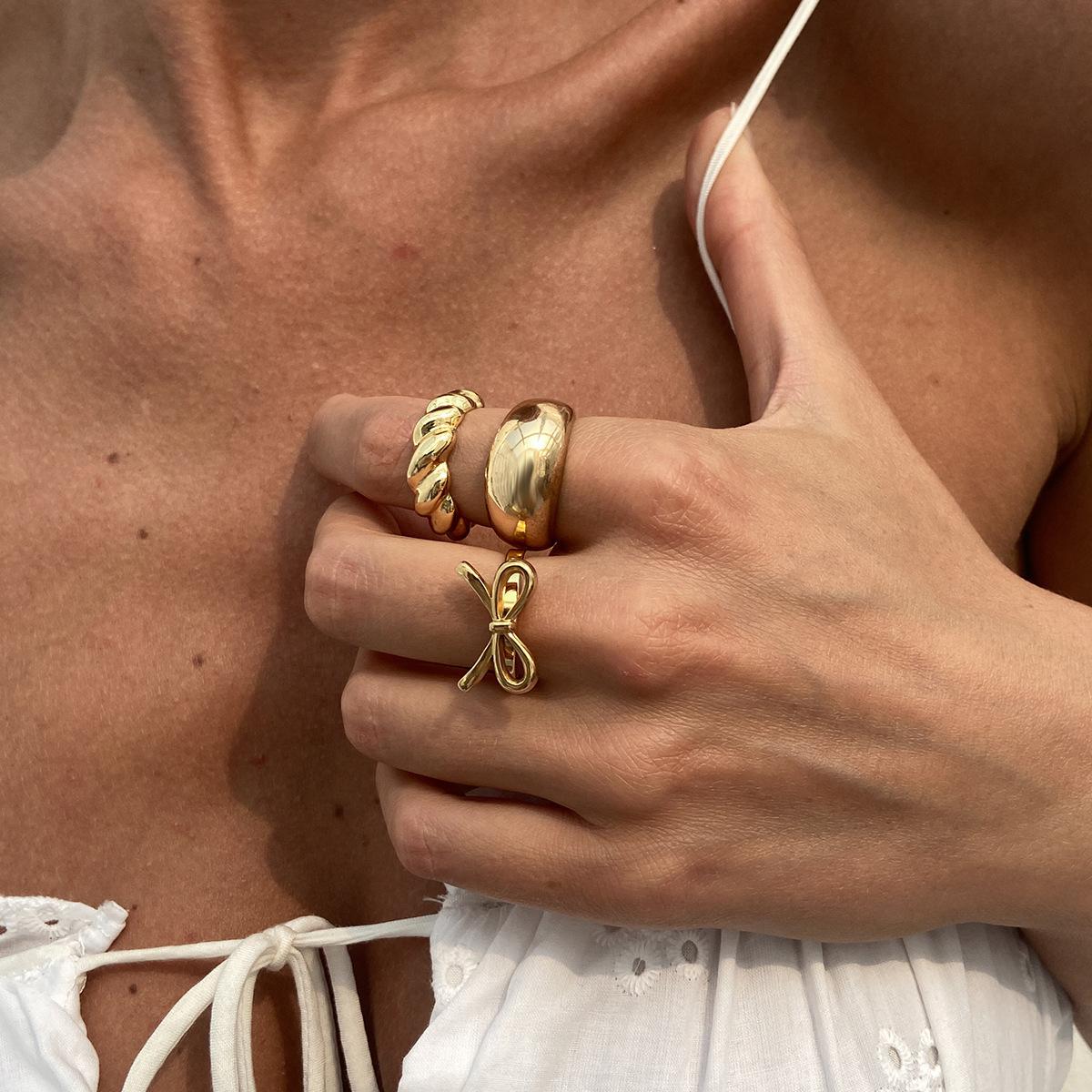 

Ocean Style Ring Irregular Liquid Line Metal Open Ring Retro Starfish Ring one size(US size 6-13)