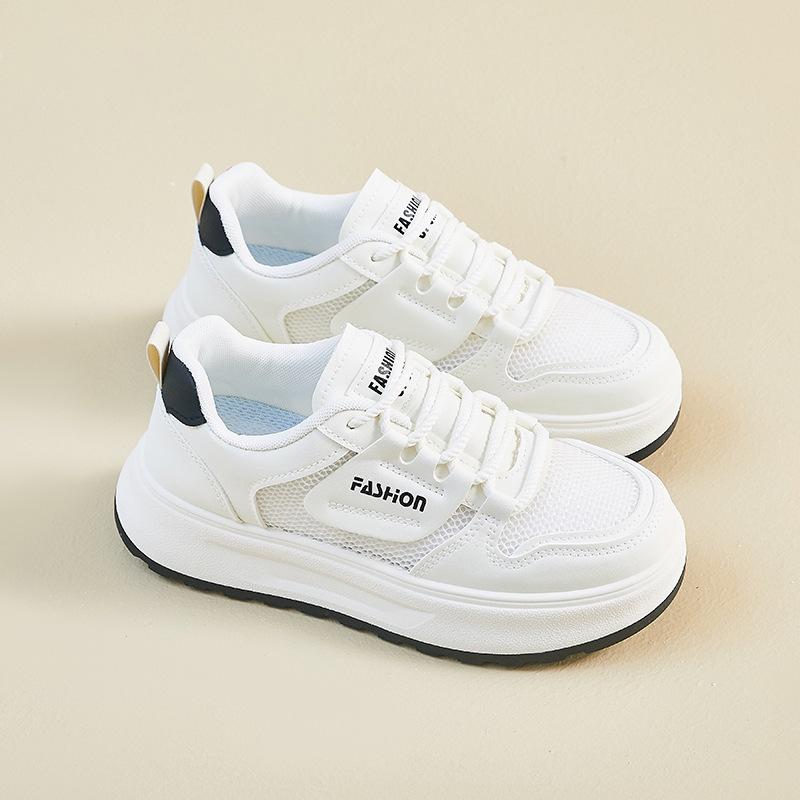 New Trendy Female Student Thick-soled Heightened Mesh Breathable Casual Shoes