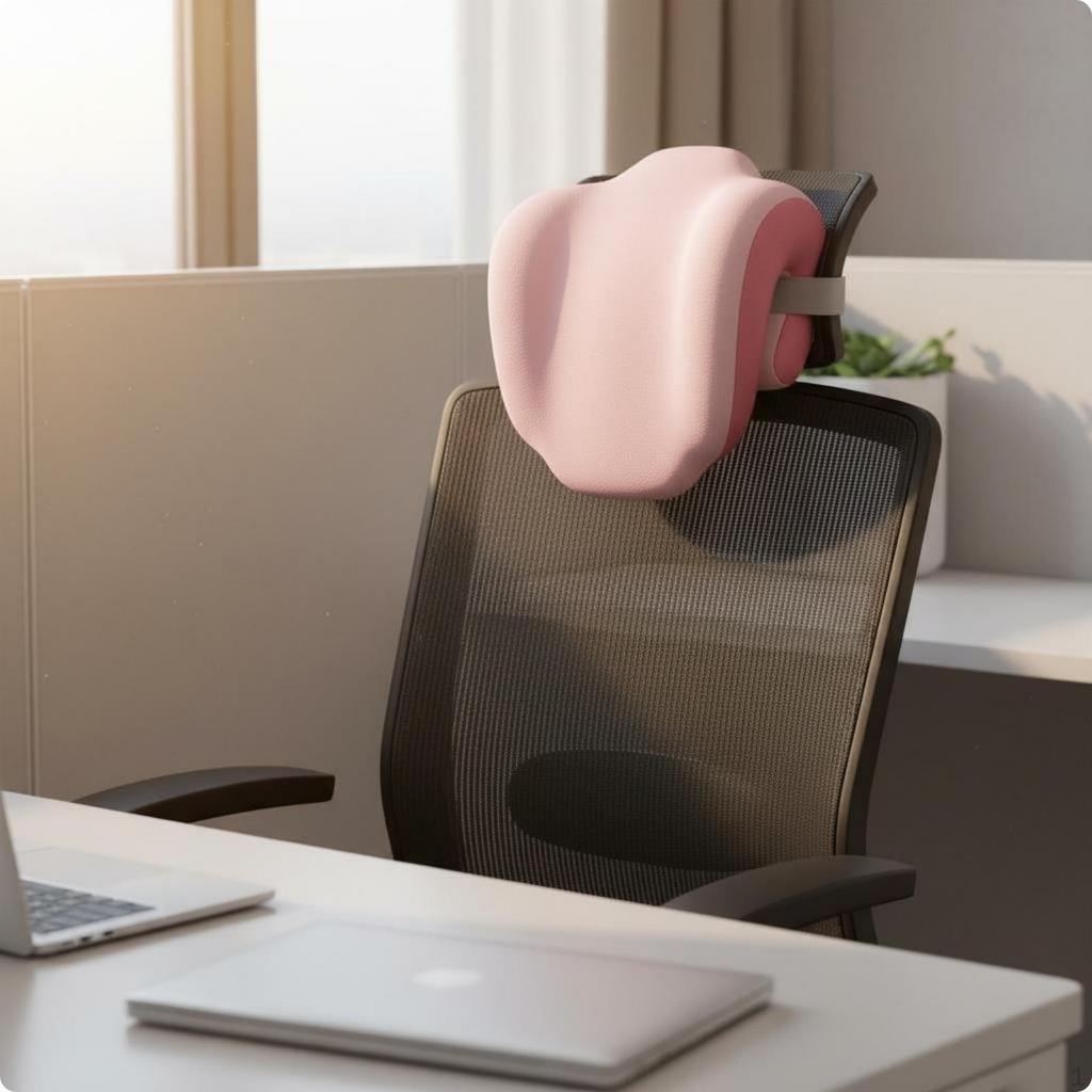 Office Chair Headrest Ergonomic Neck Pillow for Rest Break, Workstation Gentleman Gray