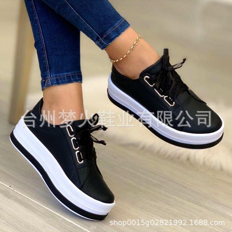 Casual single shoes women's round head platform casual viscose shoes single shoes
