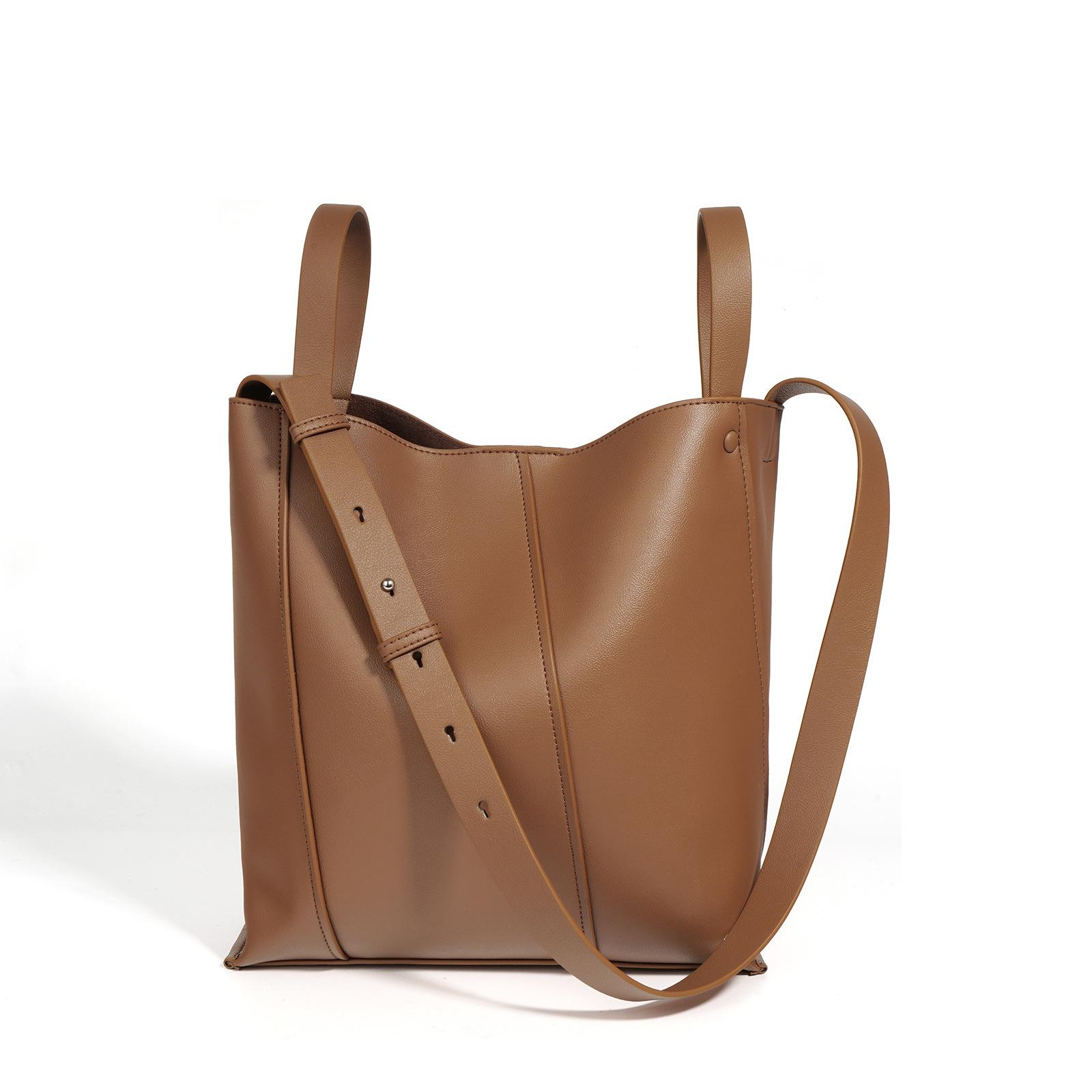 

Сумка-ведро Женская Новая Нишевый Дизайн Сумка-тоут из Коровьей Кожи Модная Универсальная Повседневная Сумка Мессенджер Женская коричневый