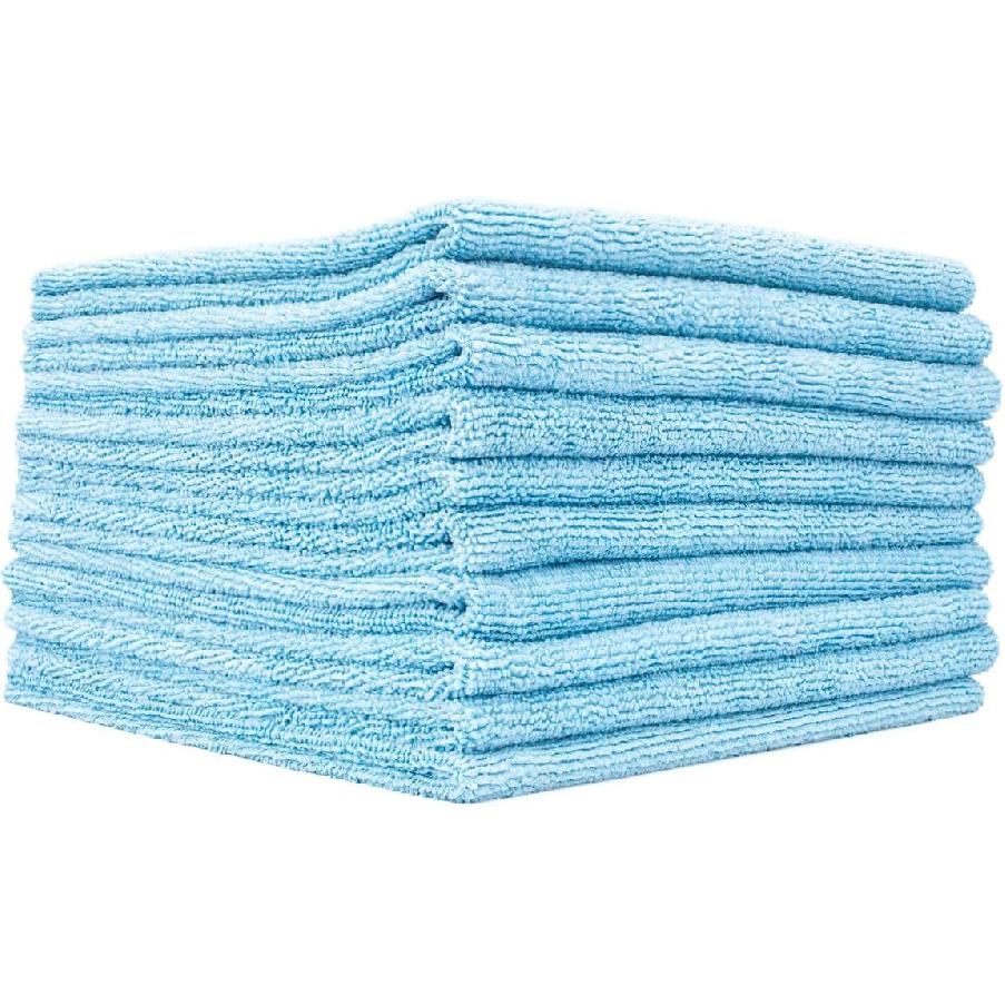 The Rag Company - Edgeless 300 - Microfiber Detailing Towels, Perfect for Removing Polishes, Sealants, and Glaze; Great for Interior Cleaning and светло-синий