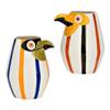 Lot de 2 vases perroquets en faïence 12 x 16 cm
