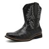 Men's Western Cowboy Boots: Retro Crocodile Pattern Embroidered Leather Knight Boots, Large Size, High Cut
