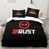 3D Print Rust Game Logo Bedding Set,Duvet Cover Comforter Bed Set Quilt Cover Pillowcase,King Queen Twin Size Boys Girls Adults