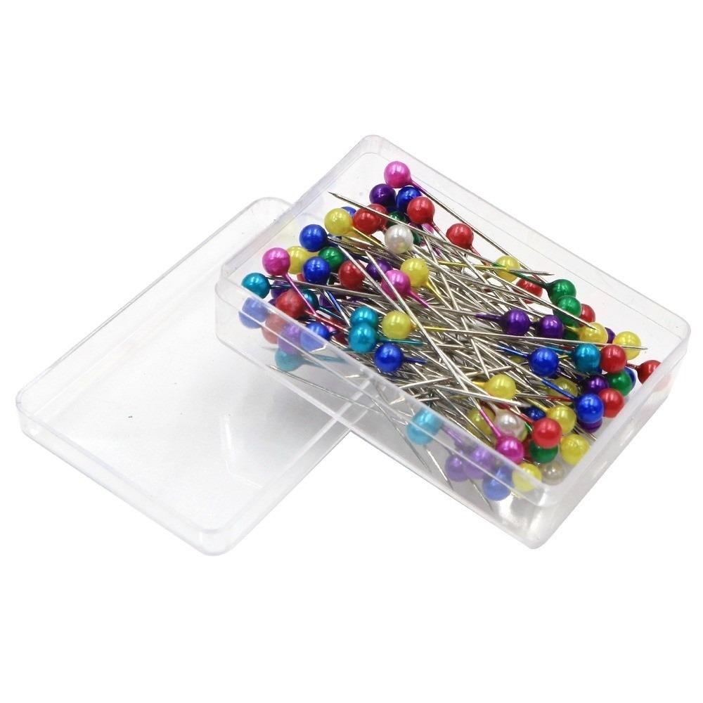 

100pcs DIY Sewing Needle Patchwork Tool Handmade Sewing Bead Pins with Storage Case Embroidery Dressmaking Pins Sewing Accessory різнокольоровий