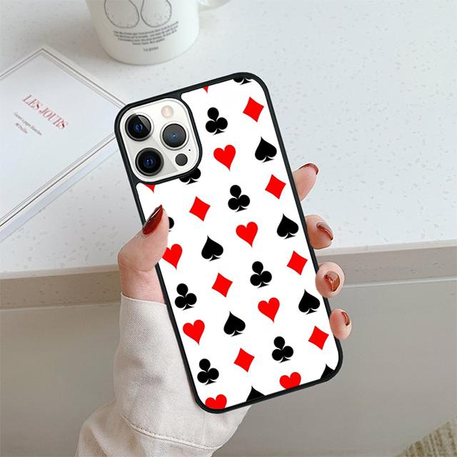 Playing Cards Suit Symbols Phone Case For iPhone 17 Air 13 12 14 15 16 Cover For Apple Pro Max 6S Plus Coque
