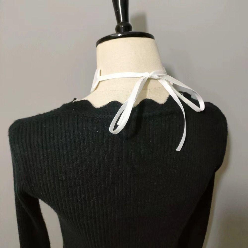 Crystal Decorated Jabot Neck Collar Ruffled Design Jabot False Collar Gothic Collar Gothic Event