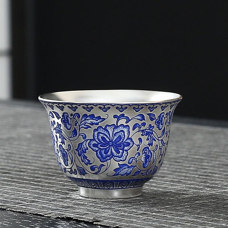 

Один чайник и две чашки «Запутанный лотос», керамический серебряный чайный сервиз, подарочный портативный чайный сервиз для кунг-фу, подарочная коробка, сувенир Twined Branch Lotus Teacup