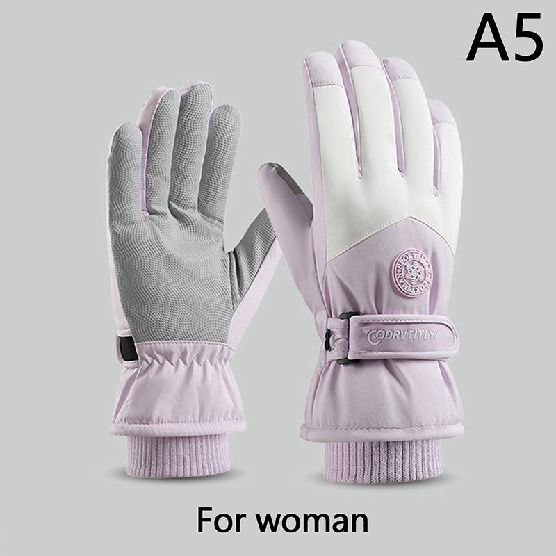 

Зимние перчатки для катания на лыжах и сноуборде, кожаные нескользящие перчатки с сенсорным экраном, водонепроницаемые флисовые теплые перчатки для езды на мотоцикле и велосипеде