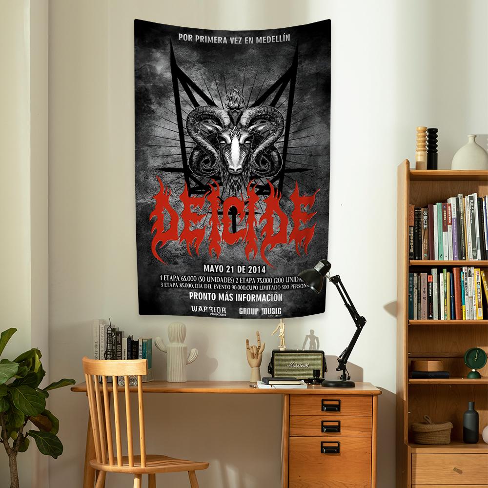 Rock Music Death Metal Band Tapestry Deicides Printed Bedroom Or Home Decor Aesthetics Wall Hanging Covering Cloth Dorm Backdrop