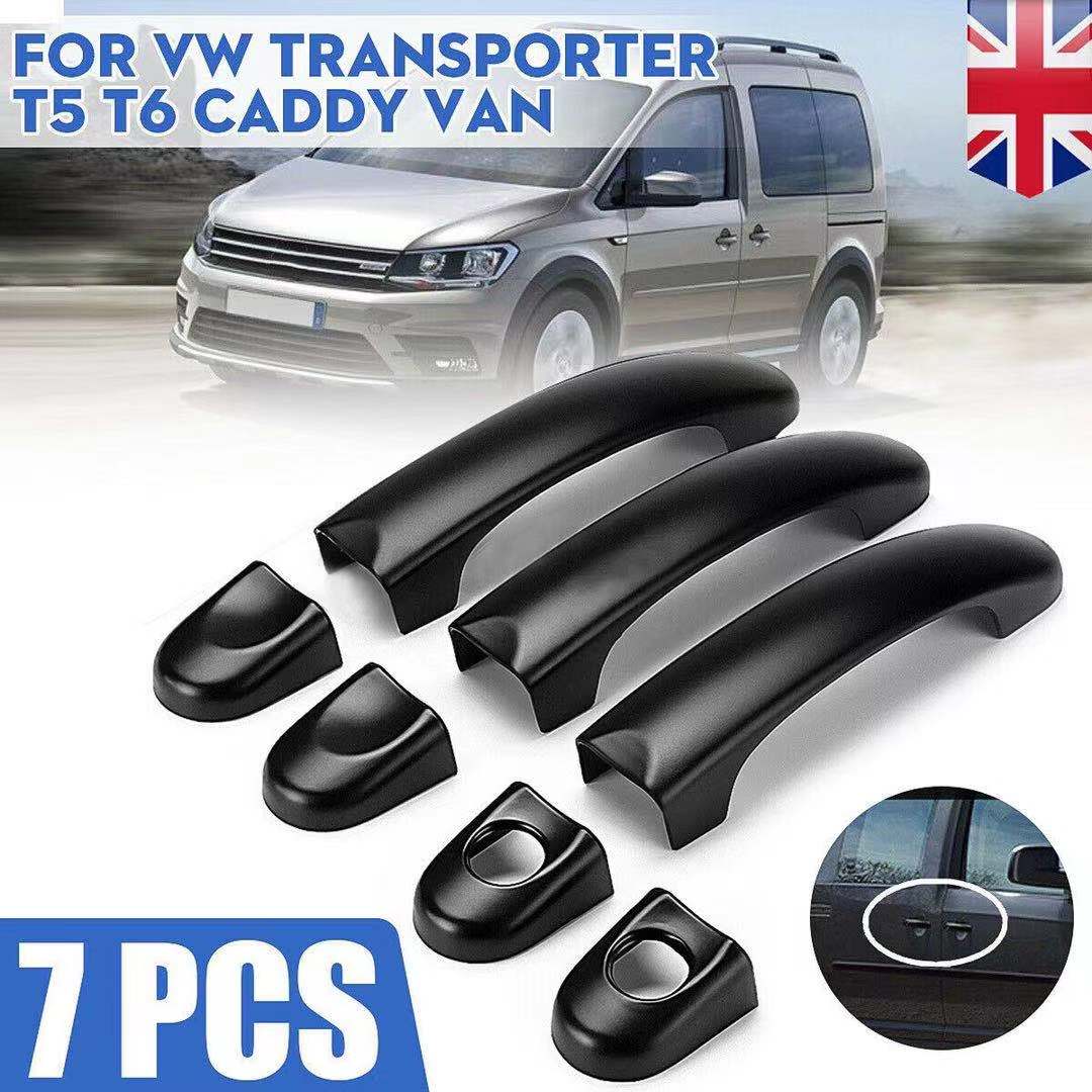 

7шт матовые черные крышки дверных ручек для VW TRANSPORTER T5 / T6 CADDY VAN