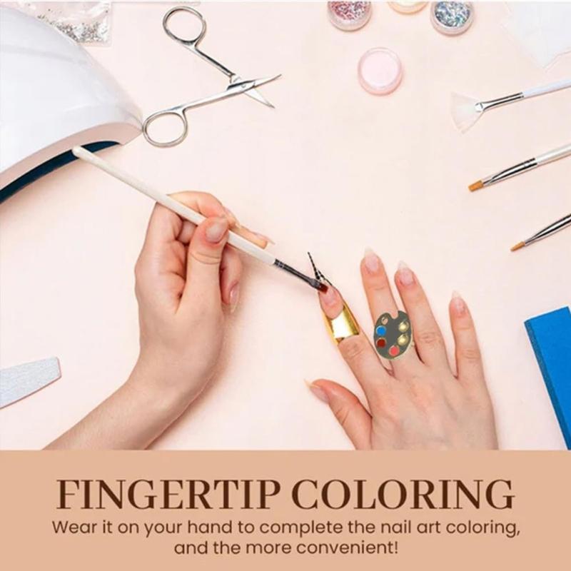 1/5 Pcs Nail Color Palette Nail Art Palette Fingertip Manicure Palette Ring Gel Polish Painting Plate for Salon Home Use