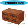 Vintage Style Wooden Desktop Organizers Box With Four Drawers Cabinet Storage Holder For Organizing Makeup And Jewelry