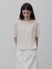 LE STUDIO Back Point Round Blouse Cream
