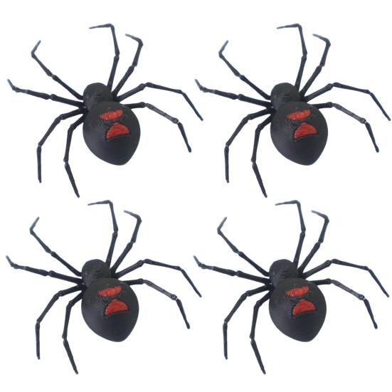 1/2/4/6Pcs Magnetic 3D Spider Decoration Scary Realistic Black Spider Halloween Prank Props Garage Door Mailbox Locker Refrigerator Magnet Fake Spider