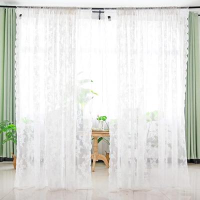 Living Room Bedroom 1Pc Window Curtains White Pastoral Style Home Decor Jacquard Lace Tulle Sheer Curtains