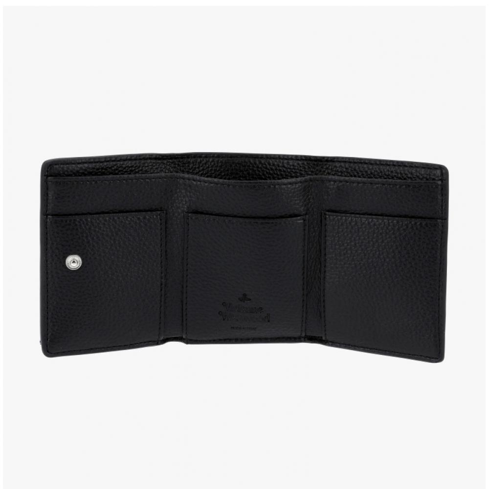 Vivienne Westwood 5115002uw S000d N403 Vegan Bio Green Grain Flap Small Bifold Wallet