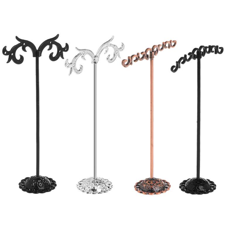 1 Set Shelf Display Rack Stand Holder Earrings Ear Stud Metal Organizer Storage Vintage Exquisite