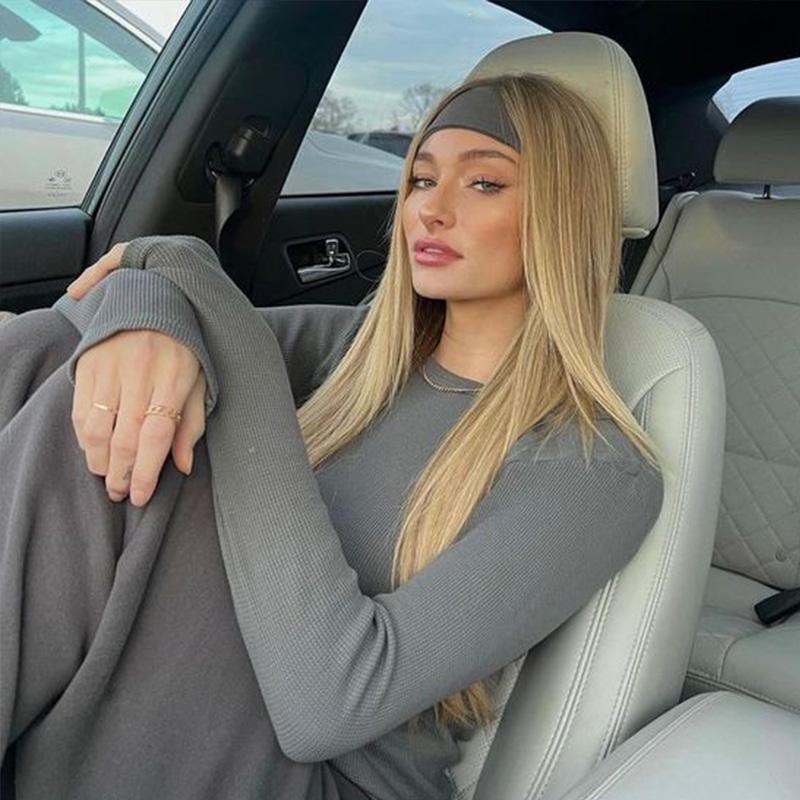 Elastic Vintage Yoga Sports Hairbands Gym Outdoor Sweat Absorbing Headwrap Hair Accessories Women Solid Color Knitting Headband