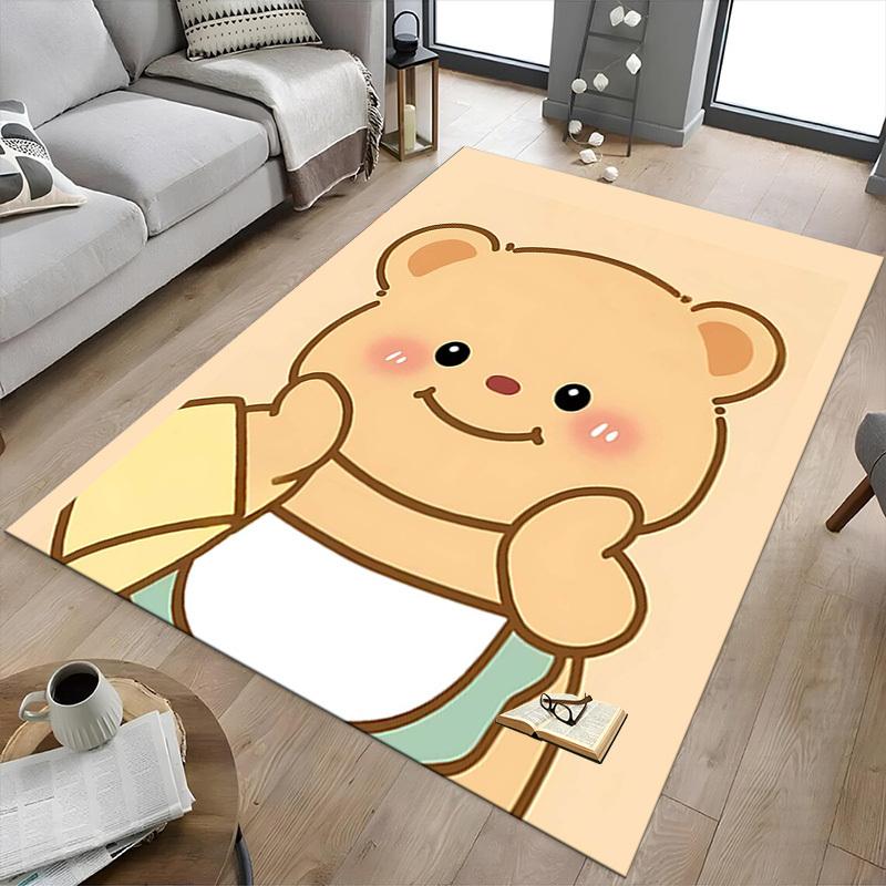 1PC Bear Cartoon Extra Large Non-Slip Floor Carpet, Office, Family, Bedroom, Studio - Large Area Rug Indoor Rugs, Vibrant Colors-A252