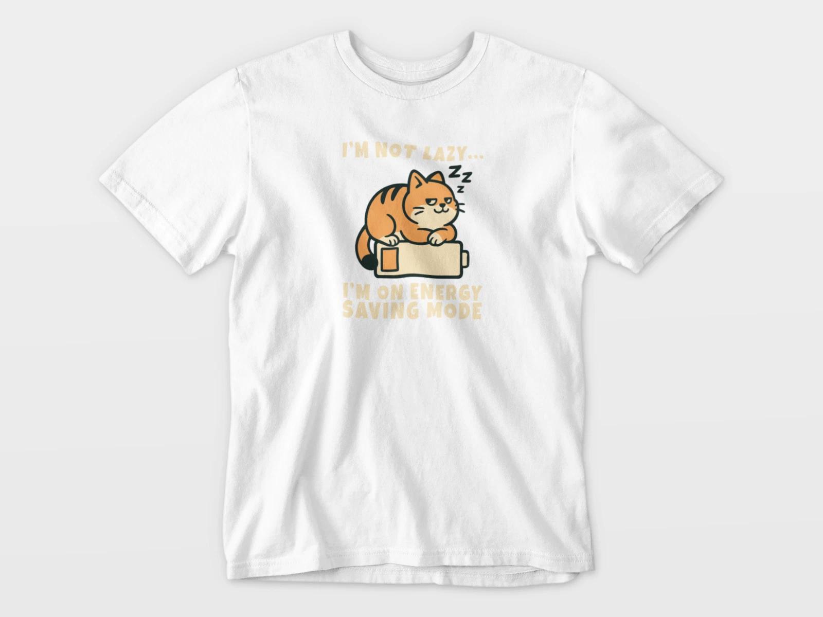 I m Not Lazy I m On Energy Saving Mode Cat Shirt, Funny Sleeping Cat tshirt S