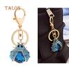 Women Cute Ladybug Shape Crystal Stone Keychain Keys Ring Chain Holder Bag Decor Suspension Trinket
