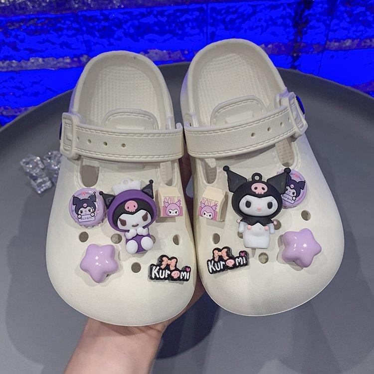 Kuromi Children's Clogs for Girls, New Summer Princess Beach Sandals, Non-slip Slippers for Bathing