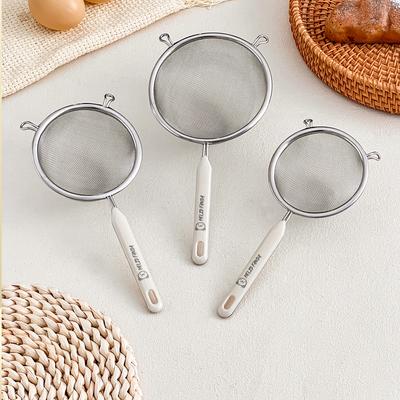 Fine Mesh Filter Spoon 304 Stainless Steel Flour Sieve Reusable Colander Soybean Milk Juice Strainer Kitchen Utensils