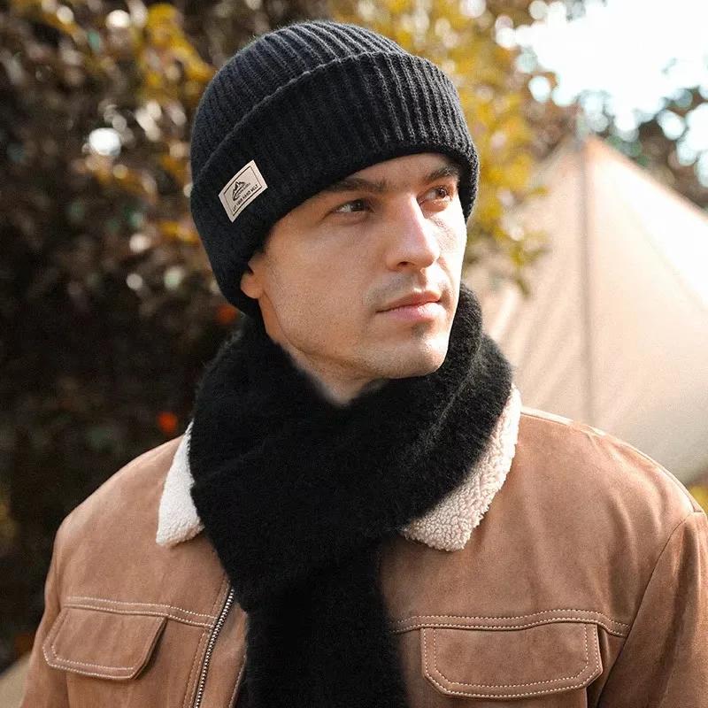 Knitted Balaclava Hat 2In1 Mask Beanies Men Winter Full Face Ski Bonnet Tactical Cycling Earmuffs Cap Cold Weather