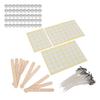 100Pcs 15cm Candle Wicks100Pcs Double Sided Wicks Stickers50Pcs Candle Shells10Pcs Wood Wicks Holders