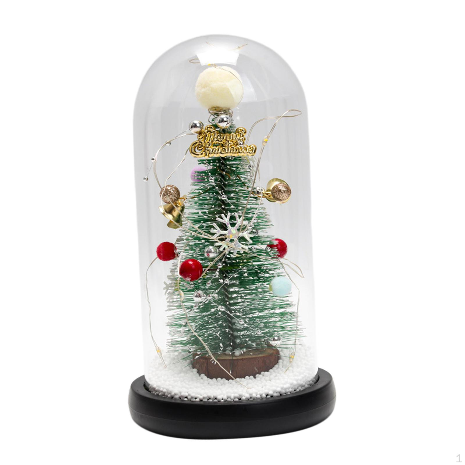 

Artificial Christmas Dome Unique Decorations Gifts Ornaments with LED Lights for Tabletop Indoor White ball