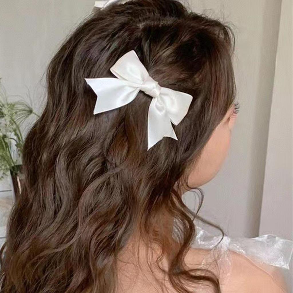 Satin Bow Hair Clip Sweet Hair Barrettes Cute Hair Pins Styling Hair Accessories for Women Kids Toddlers Girls