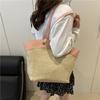 Straw Bag Women's Vacation Beach Casual Versatile French Retro Vegetable Basket Shoulder Bag Fashion Trend Woven Bag