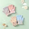 Weiche Winterstrickhandschuhe Niedliche Cartoon-Schreibhandschuhe Warme Halbfingerhandschuhe