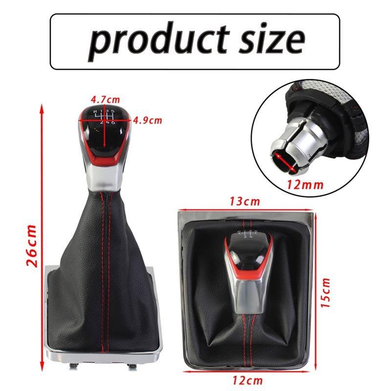 For VW PASSAT B6 B7 CC 2005-2013 New Gear Shift Knob MT Lever Change Stick With Gaiter Boot Cover