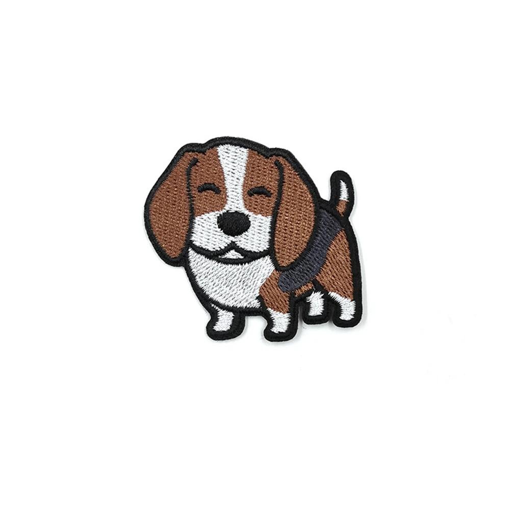 Aufnäher Tier Corgi Dackel Corgi Abzeichen Aufbügler für Kleidung Aufnäher Kleidung Stickerei Nähen Stoff Hundemuster Applikationen