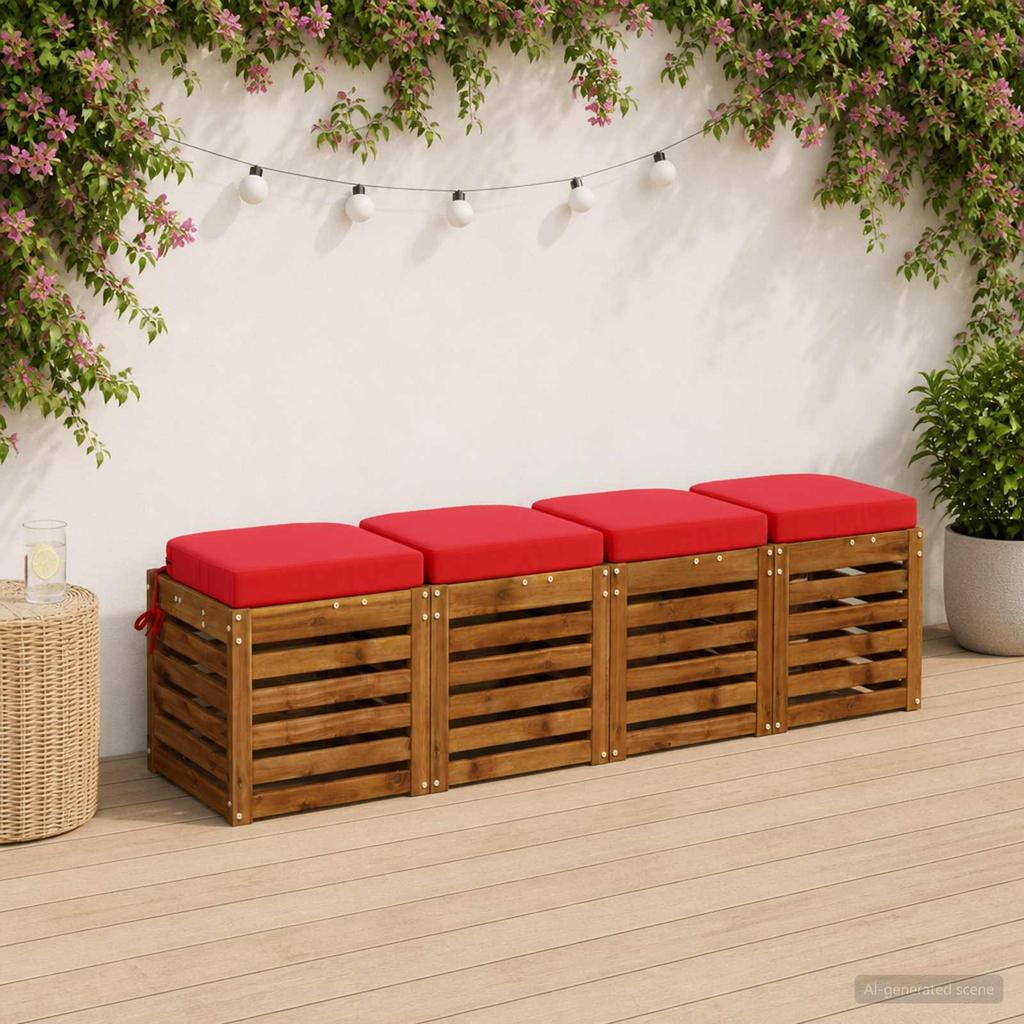 4 piece Seat Cushions SOEST 4 pcs 100percent Polyester Red