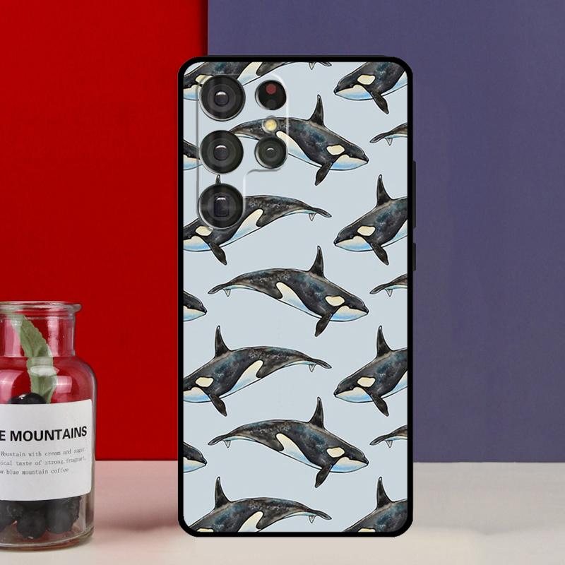 Orcas Whale Funda Case For Samsung Galaxy S25 Ultra S9 S10 S20 S21 FE S22 S23 Plus S24 Ultra Phone Cover