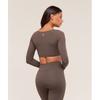 Gymshark Twist Front Long Sleeve Crop Top Walnut Brown B5b4s Nccz
