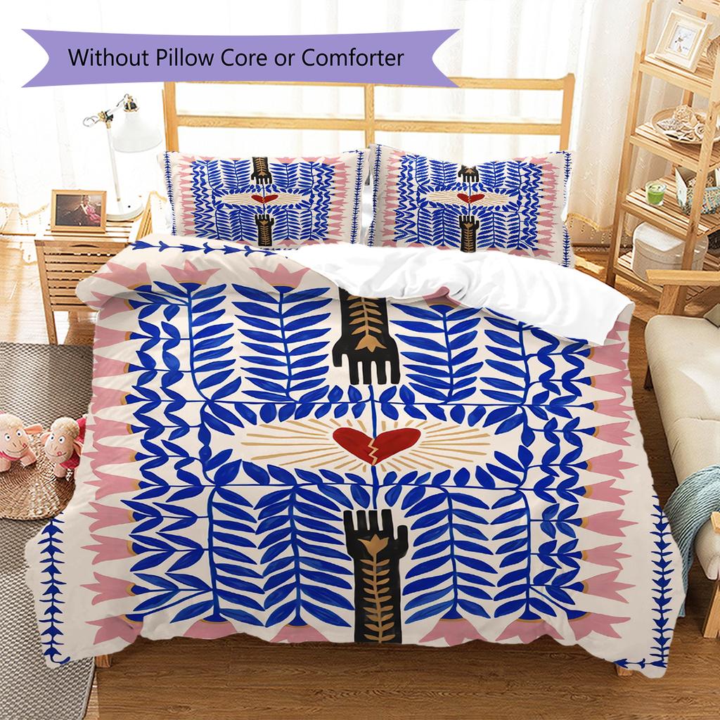 Abstract art Pattern Bedding Quilt Set Quilt Cover Pillowcase Home Decoration Gift (1 * duvet cover + 2 * pillowcase, without core)